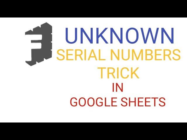 How to Use This Serial Numbers Trick | गूगल शीट्स | Formula | Google Sheets @FunctionsTrick