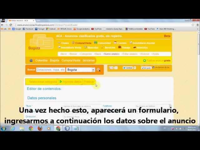 Como publicar anuncios clasificados y avisos gratis en Colombia y otros paises sin registro