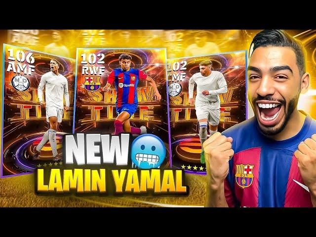 THE FIRST LAMINE YAMAL SHOW-TIME CARD + BELINGHAM PACK OPENING + Gameplay review efootball mobile