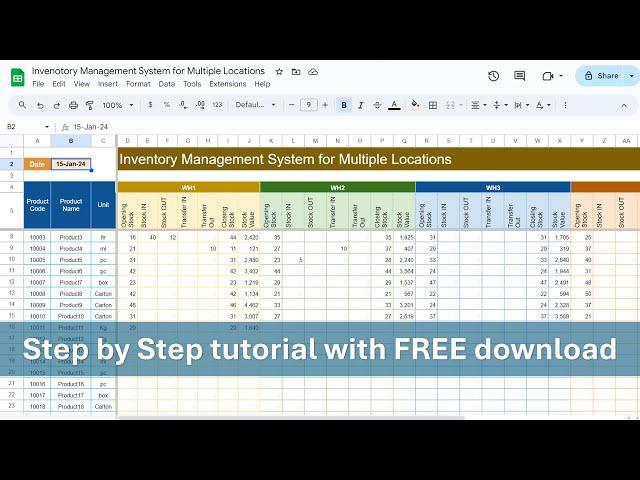 Multi-Location Inventory Management in Google Sheets