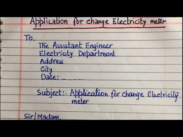 Application for Change Electricity Meter || Request Letter for Change electricity meter