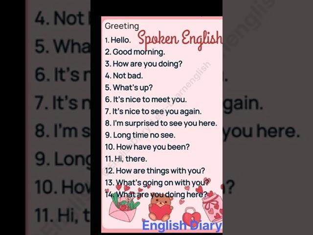 Greeting words #shorts @EnglishDiary-Lets-Learnenglish