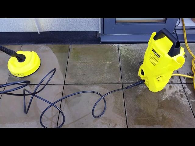 Patio cleaning with Karcher k2 compact pressure washer