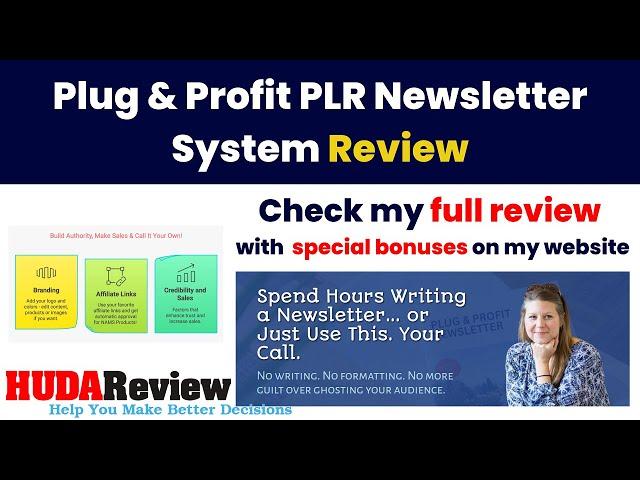 Plug & Profit PLR Newsletter System review | Demo | Bundle | Huge Bonus | Discount Coupon