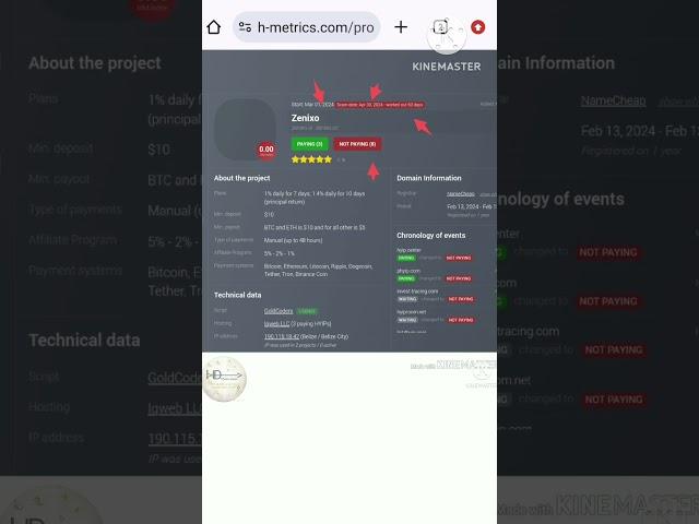 Zenixo .io become #scam today! Stopped paying! #hyipsdaily