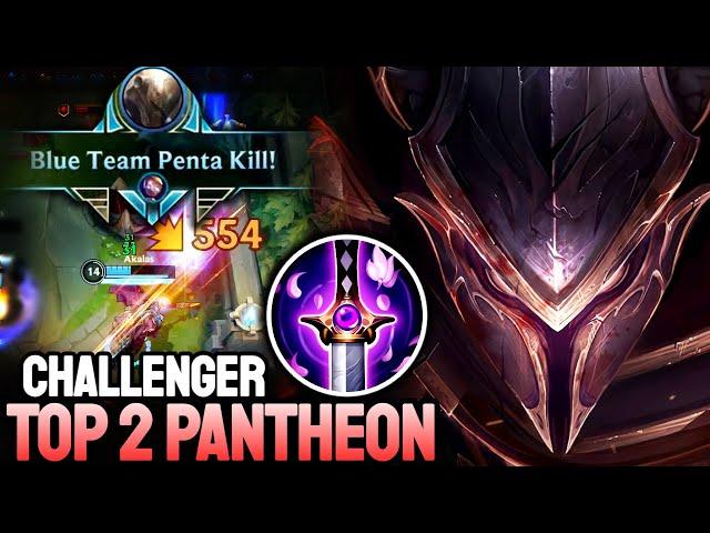 WILD RIFT PANTHEON PENTAKILL - TOP 2 PANTHEON GAMEPLAY - CHALLENGER RANKED