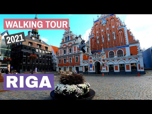  Riga in autumn - Walking Tour of Riga, capital of Latvia 2021 in 4K