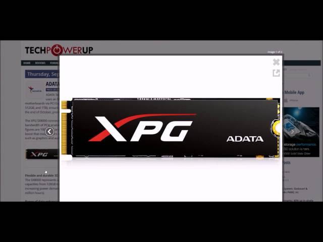 ADATA Launches the XPG SX8000 PCI Express 3 0 x4 M 2 2280 Gaming SSD