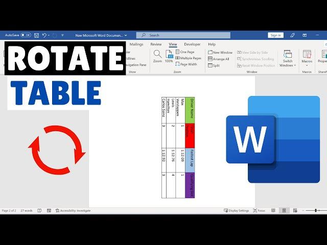 How to Rotate Table in Word from Horizontal to Vertical