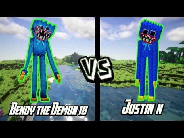 Huggy wuggy (BENDY THE DEMON 18) Vs Huggy wuggy (JUSTIN N) "Epic Fight Battle" 