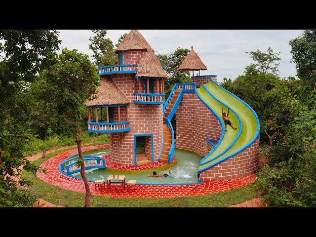 [Full Videos] Build Creative  Pretty Brick Villa With Water Slide Park & Swimming Pool