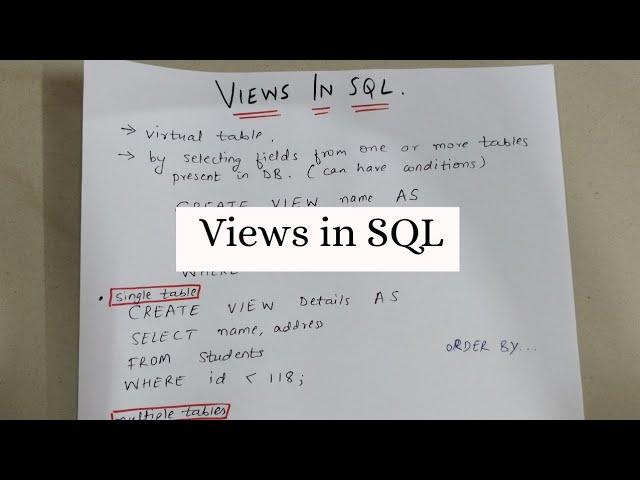 VIEWS IN SQL WITH EXAMPLES | WHY VIEWS ARE USED?