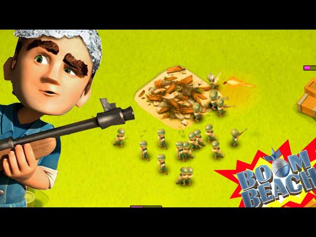 Boom Beach BEST HQ 3/4 ATTACK STRATEGY (Designed for Success!)+Low Level Riflemen Gameplay