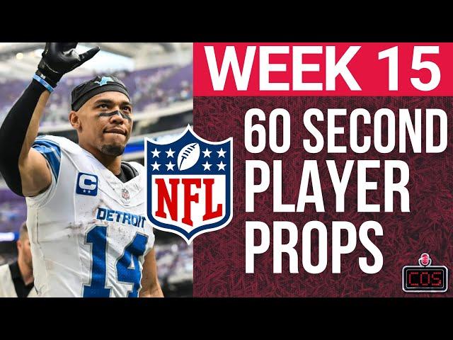 2 Unit Play! 6 Props in 60 Seconds for NFL Week 15!