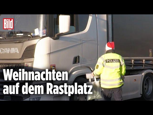 SACHSEN: Polizisten überraschen Lkw-Fahrer mit Geschenken