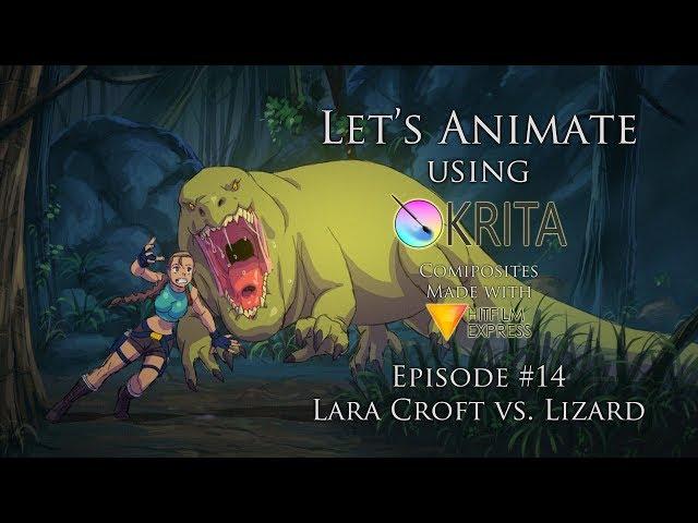 Let's Animate Ep. 14 - Krita: Lara Croft vs. Lizard ️ 