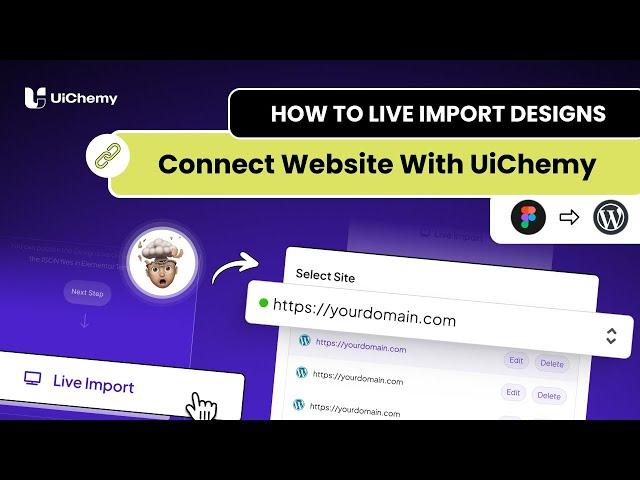 How to Live Import Designs from Figma to Elementor & Connect Website with UiChemy?