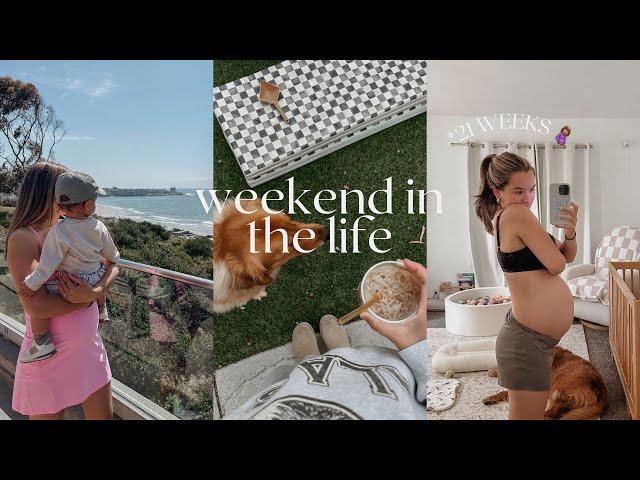 WEEKEND IN MY LIFE as a WFH + SAHM + 21 weeks pregnant!