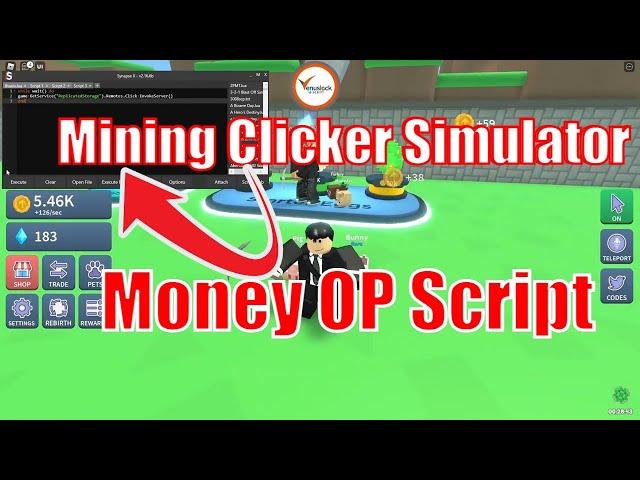 Mining Clicker Simulator Script GUI - Infinite Money | Unlimited XP | Auto Clicker | Roblox Scripts