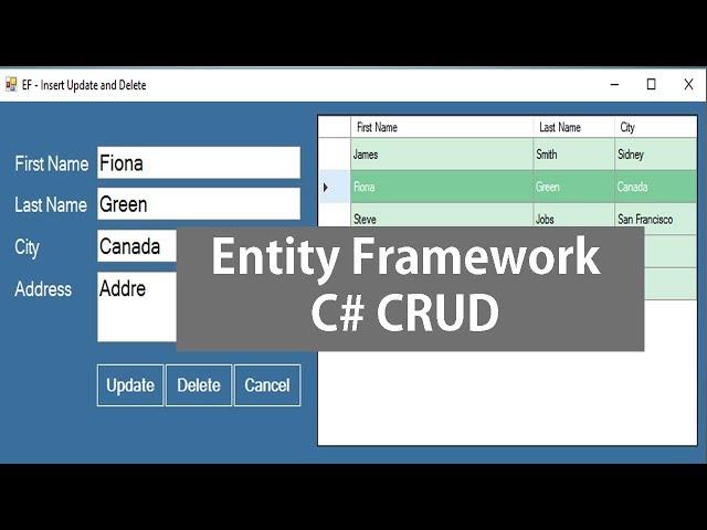 Entity Framework - Insert Update and Delete in C#