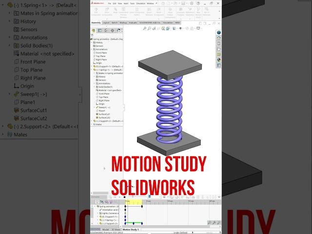 Spring Motion Study in SolidWorks