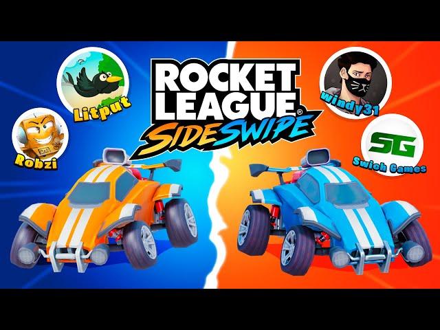 Шоу-матч с ЮТУБЕРАМИ в Rocket League Sideswipe / Robzi & Litput  Windy31 & Swich Games