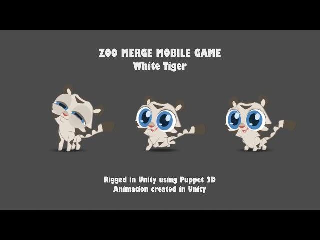 Merge Zoo White Tiger sample of animations.