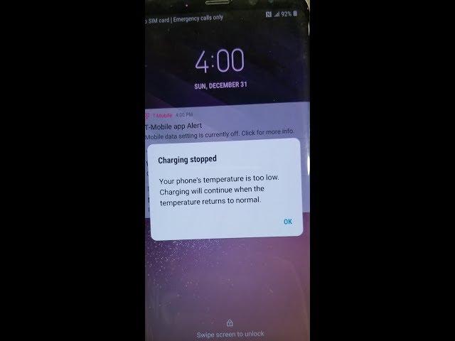 YOUR PHONE'S TEMPERATURE IS TOO LOW. CHARGING WILL CONTINUE WHEN THE TEMPERATURE RETURNS TO NORMAL.