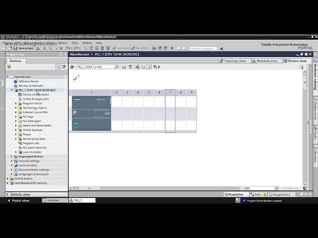 TIA Portal Siemens S7 1200 Startup Warm Restart - CPU goes into RUN mode when power returns.