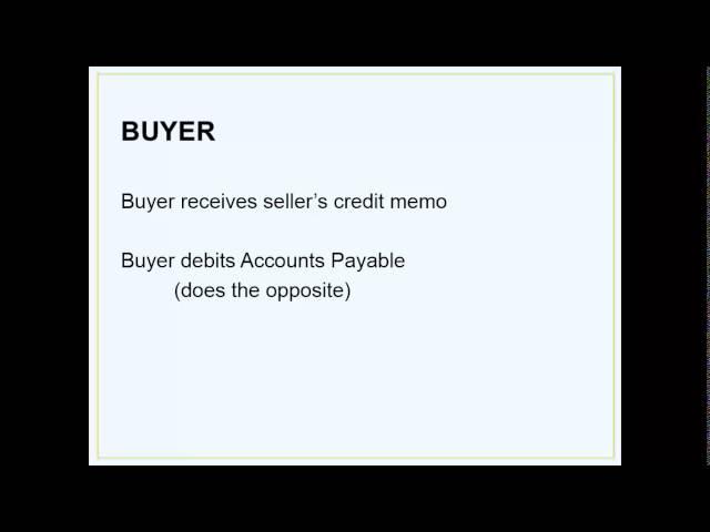 Credit & Debit Memos