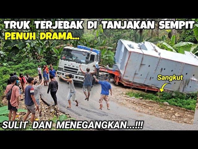 PENUH DRAMA ll Truk Trailer Terjebak Di Tanjakan Extrime #Truck #Trailer #sibasurya