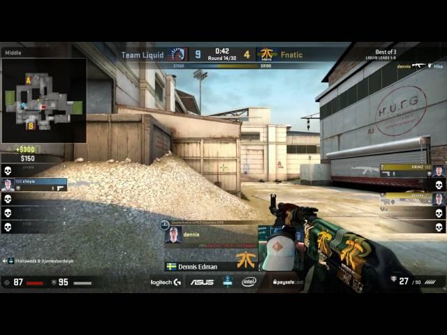 s1mple INSANE CLUTCH AWP NO SCOPE vs Fnatic - ESL One Cologne 2016