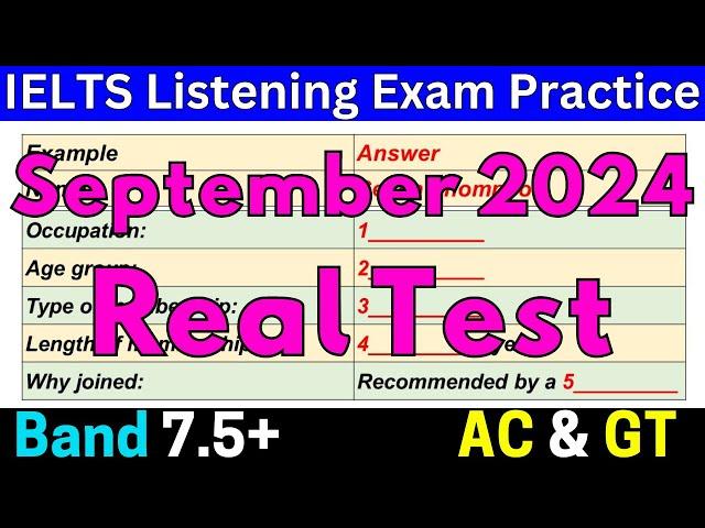 SEPTEMBER 2024 IELTS LISTENING PRACTICE TEST WITH ANSWERS  IELTS PREDICTION  BC & IDP