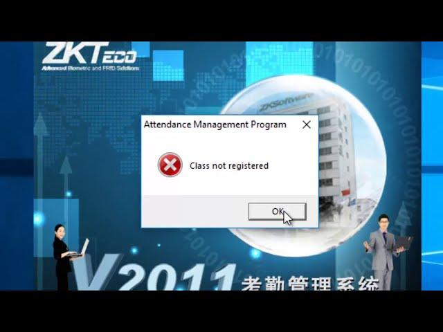 Fix "Class not registered error" in ZKteco software