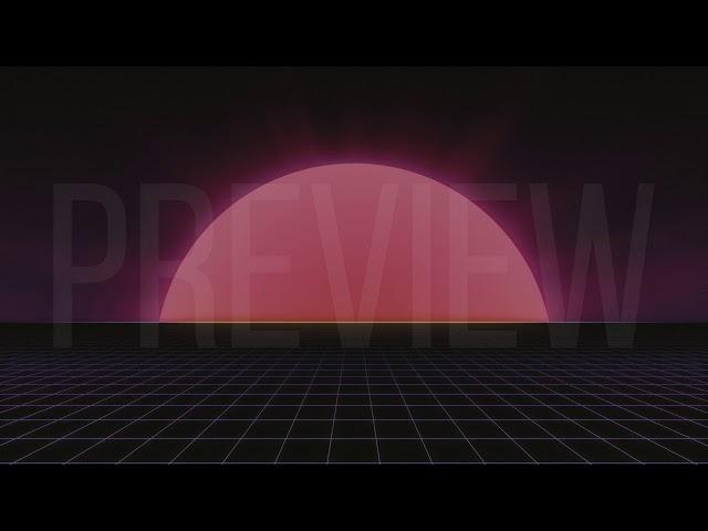 80s Retro Sun and Grid   Seamlessly Looping Animated Background
