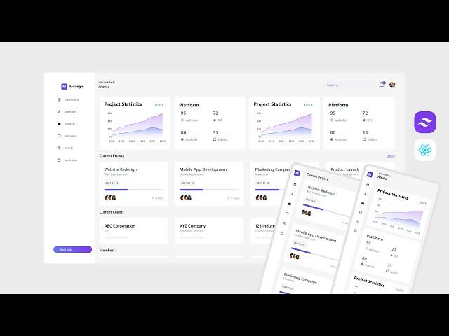 Build Responsive Dashboard UI Using React js | with vite and | Tailwindcss