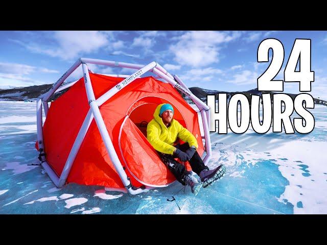 Extreme Overnight Survival On Frozen Lake! *Solo Challenge*