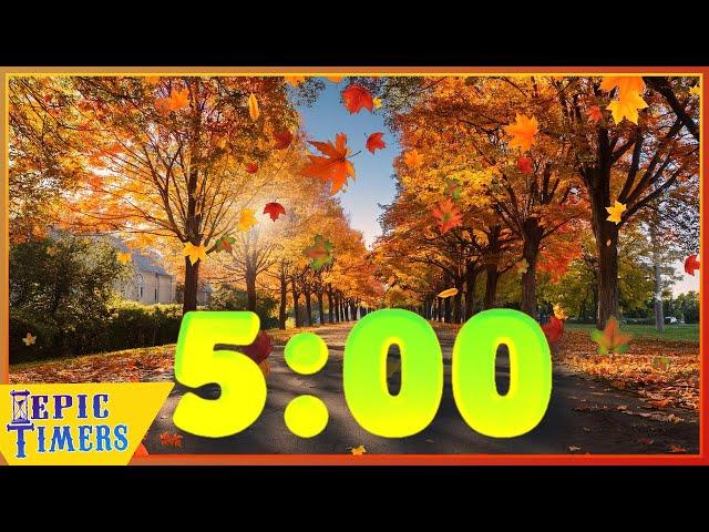 5 Minute timer that is a beautiful Autumn sight and with calm music!