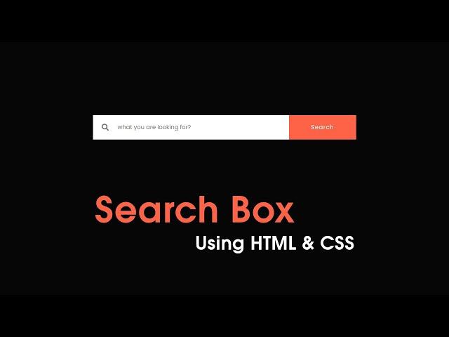 How To Make A Search Bar Using HTML And CSS | Search Box Design In HTML & CSS