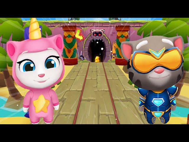 TALKING TOM GOLD RUN 2020 - NEW SPACE SIDE WORLD UNICORN ANGELA VS HYBER TOM