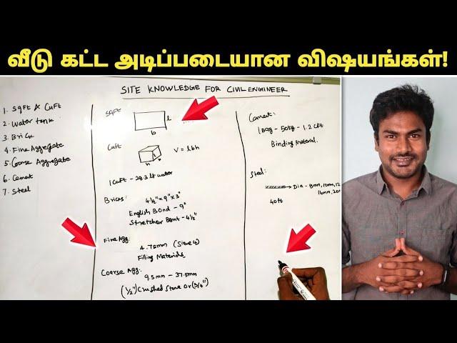 Civil Engineering Basic Knowledge in tamil ( வீடு கட்டுமானம் அடிப்படை)