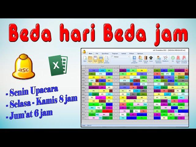 Senin Upacara, SETTING JADWAL BEDA HARI BEDA JUMLAH JAM ASC TIMETABLES 2023