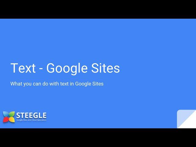 New Google Sites - Text