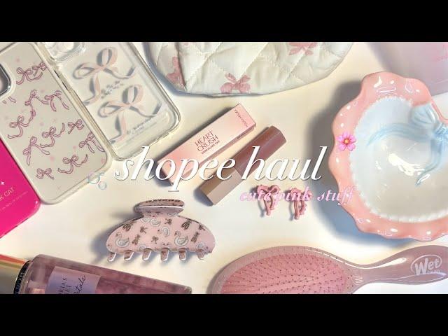 SHOPEE HAUL🩰 | aesthetic pink stuff, cute accessories, phone case, selfcare product, etc