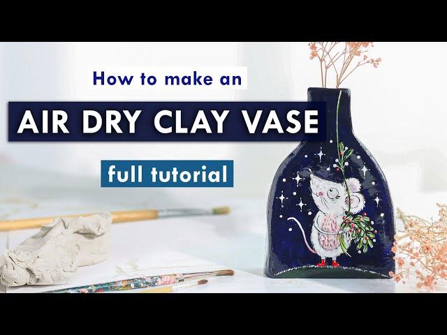 Air Dry Clay | HOW TO MAKE A VASE & ILLUSTRATE IT - clay pot