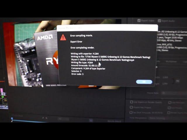 Premiere Pro How to Solve 'Error Compiling Movie' and 'Frame Creation Error' When Rendering