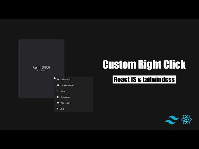 How to create custom right click / context menu with react js & tailwindcss