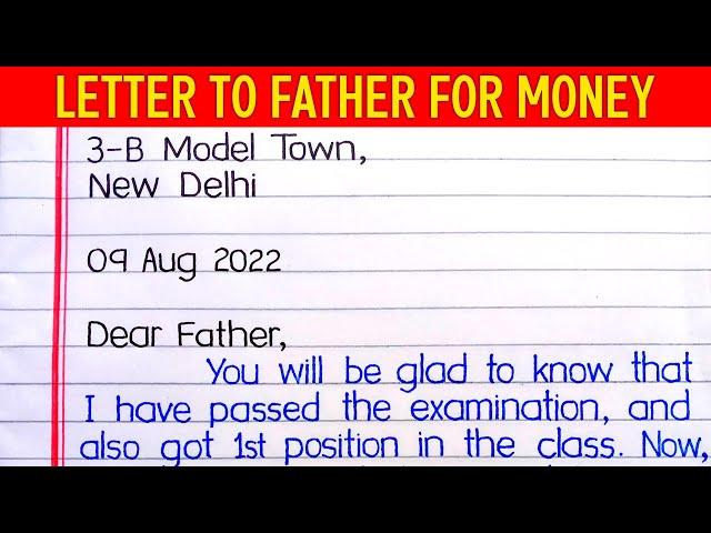 Letter to Father for Money(EASY) || Letter Writing