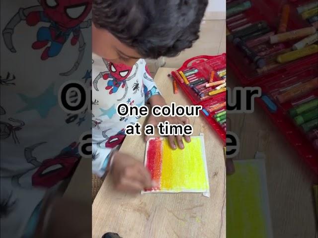 Artistic Beginning! Preparing Your Canvas Base with Oil Pastel #oilpastel #easydrawing #kids #shorts