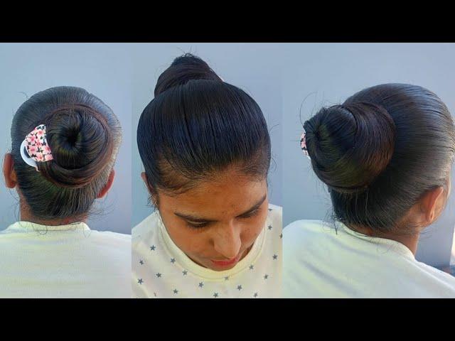 Oily hair clutcher juda hairstyle for daily use/oily bun hairstyle/clutcher hairstyle/easy hairstyle